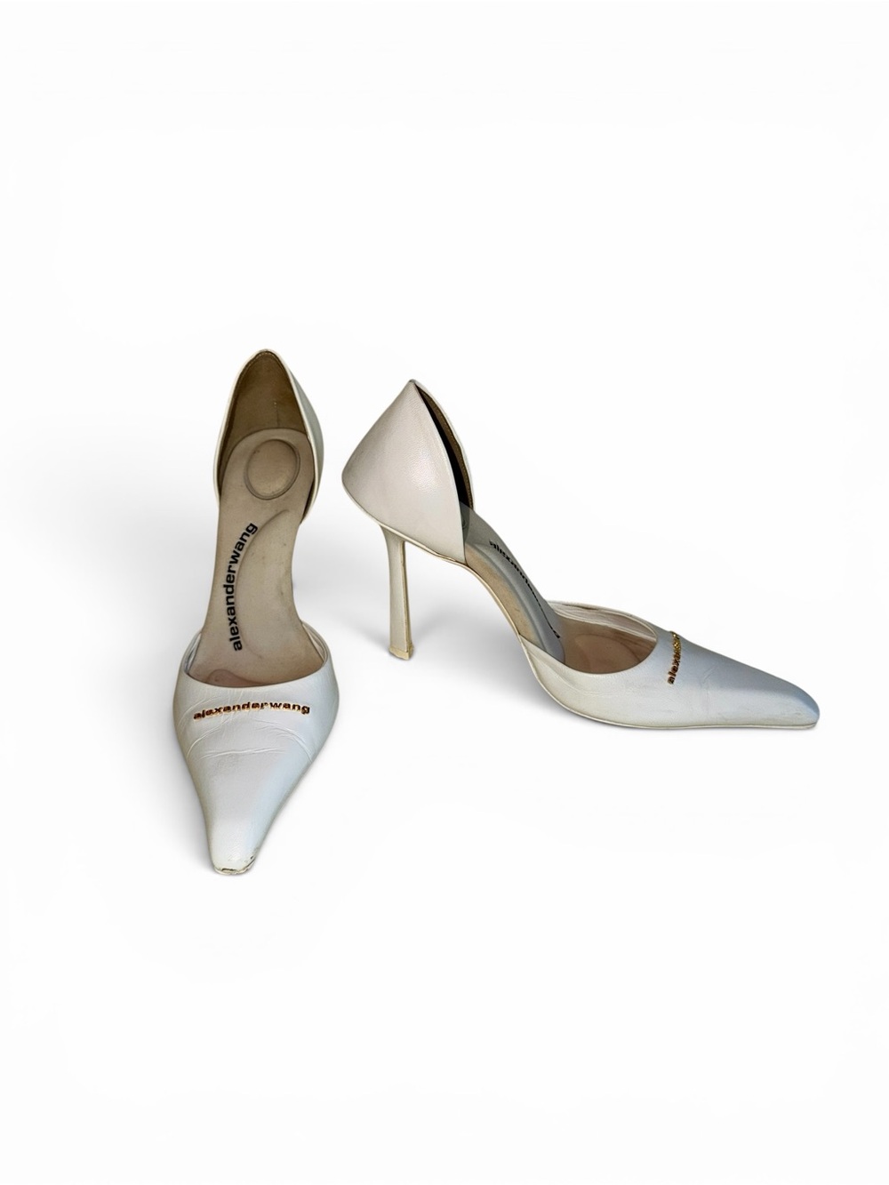 Alexander Wang Ivory Leather Pointed D'Orsay Stiletto Pumps